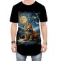 Imagem de Camiseta Longline Tigre Noite Estrelada Van Gogh 6