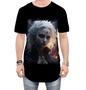 Imagem de Camiseta Longline Vampira Noturna Morcego Lenda 1