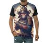 Imagem de Camiseta Macaco Samurai Estilo Guerreiro Com Espada Arte