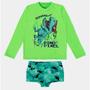 Imagem de Camiseta Malha Splash e Sunga Boxer Malha Splash Sublimado Infantil BGR UV50+ Verde