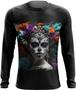 Imagem de Camiseta Manga Longa La Catrina Mexicana Dama Esqueleto 3