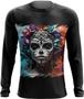 Imagem de Camiseta Manga Longa La Catrina Mexicana Dama Esqueleto 8