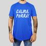 Imagem de Camiseta Masculina Adulto Casual Algodão Premium Estampada Gola Redonda Frase Calma