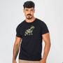 Imagem de Camiseta Masculina Algodão Com Elastano Aplique De Tecido