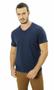 Imagem de Camiseta Masculina Básica Cotton Azul Marinho Gola V