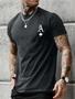 Imagem de Camiseta Masculina Casual de Algodão - Manga Curta com Estampa de Letras