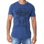 Imagem de Camiseta Masculina Caveira Slim Fit Skeleton Azul Petróleo Biotwo