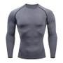 Imagem de Camiseta Masculina De Compressão De Secagem Rápida Manga Comprida Esportiva Academia Treino Jogging