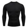 Imagem de Camiseta Masculina De Compressão De Secagem Rápida Manga Comprida Esportiva Academia Treino Jogging