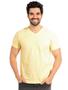 Imagem de Camiseta Masculina Decote V Algodão Slim Amarelo Manteiga 