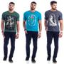 Imagem de Camiseta Masculina Estampada Kit 10