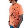 Imagem de Camiseta Masculina Laranja Slim Fit M Biotwo Flores