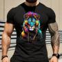 Imagem de Camiseta Masculina Leão DJ em Algodão Preto - Estilo Colorido