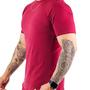 Imagem de Camiseta Masculina Lisa Casual Básica Vinho Super Slim Alta Qualidade Tecido de Primeira Linha