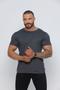 Imagem de Camiseta Masculina Lisa Cinza Escuro Qualidade Premium Fio 30.1 Penteado 100% Algodão Vjottas