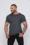 Imagem de Camiseta Masculina Lisa Cinza Escuro Qualidade Premium Fio 30.1 Penteado 100% Algodão Vjottas