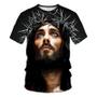 Imagem de Camiseta Masculina Oversized Jesus Cruz - Estilo Hip Hop Vintage