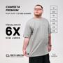 Imagem de Camiseta Masculina Plus Size Lisa Cinza 100% Algodão