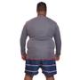 Imagem de Camiseta Masculina Plus Size Manga Longa Dry Fit Lisa Proteção Solar UV Térmica Camisa Treino Academia Praia