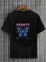 Imagem de Camiseta Masculina Preta 100% Algodão Butterflies Anxiety