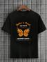Imagem de Camiseta Masculina Preta 100% Algodão Butterfly Something Beautiful
