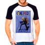 Imagem de Camiseta Masculina Raglan Branca Desenho One Pieces Anime 05