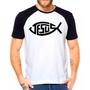 Camiseta Masculina Raglan Branca Fé Gospel Católica 12 - DESIGN CAMISETAS Imagem de Camiseta Masculina Raglan Branca Fé Gospel Católica 12