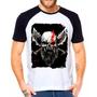 Imagem de Camiseta Masculina Raglan Branca Kratos God of War 06