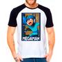 Imagem de Camiseta Masculina Raglan Branca Mega man Jogos Games 02