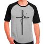 Imagem de Camiseta Masculina Raglan Cinza Fé Gospel Católica Religião1