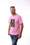 Imagem de Camiseta Masculina Rosa Claro Estampa Tropical