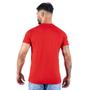 Imagem de Camiseta Masculina Vermelha Casual Gola Careca Camisa Algodão Macia Quentinha e Confortável Trabalho Festa