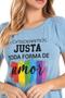 Imagem de Camiseta Meia Malha Estonada Amor Azul