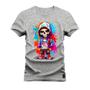 Imagem de Camiseta Mini Caveira Terror Plus Size Extra Grande T-Shirt Estampada Varias Cores