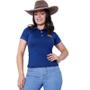 Imagem de Camiseta Muladeiros Feminina Country Gola Polo Azul