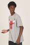 Imagem de Camiseta NBA Plus Size Estampada Chicago Bulls Casual Cinza Mescla