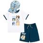 Imagem de Camiseta Outfit Bluey Family Big Boys, shorts e boné de 10 a 12 anos