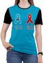 Imagem de Camiseta Outubro Rosa Feminina Cancer blusa Azul