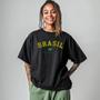 Imagem de Camiseta Oversized Adulto Estampa BRASIL Unissex 100% Algodão do P ao G4