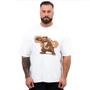 Imagem de Camiseta Oversized Masculina Estampa Clássica Personalizada Urso Garra Manga Curta Algodão Fio Penteado Premium 