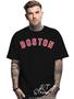 Imagem de Camiseta Oversized Personalizada Estampa Boston Masculina Algodão Estampada Gola Careca Ref 02