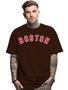 Imagem de Camiseta Oversized Personalizada Estampa Boston Masculina Algodão Estampada Gola Careca Ref 02