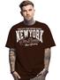 Imagem de Camiseta Oversized Personalizada Estampa New York Masculina Algodão Estampada Gola Careca Ref 02