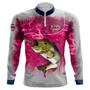 Imagem de Camiseta Pesca Concept Fish com Fator Proteção Solar UV Poliéster Tucunaré Rosa