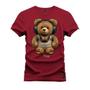 Imagem de Camiseta Plus Size Agodão T-Shirt Unissex Premium Macia Estampada Urso De Fone