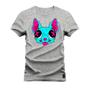 Imagem de Camiseta Plus Size Algodão Estampada Moda StreetWear Gato Neon