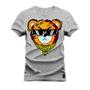 Imagem de Camiseta Plus Size Algodão Premium T-Shirt Urso Oculos Brabe