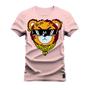 Imagem de Camiseta Plus Size Algodão Premium T-Shirt Urso Oculos Brabe