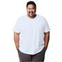 Imagem de Camiseta Plus Size Branca Lisa Camisa Básica Blusa Algodão com Poliéster