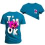 Imagem de Camiseta Plus Size Estampada Premium Algodão IM Ok Frente Costas